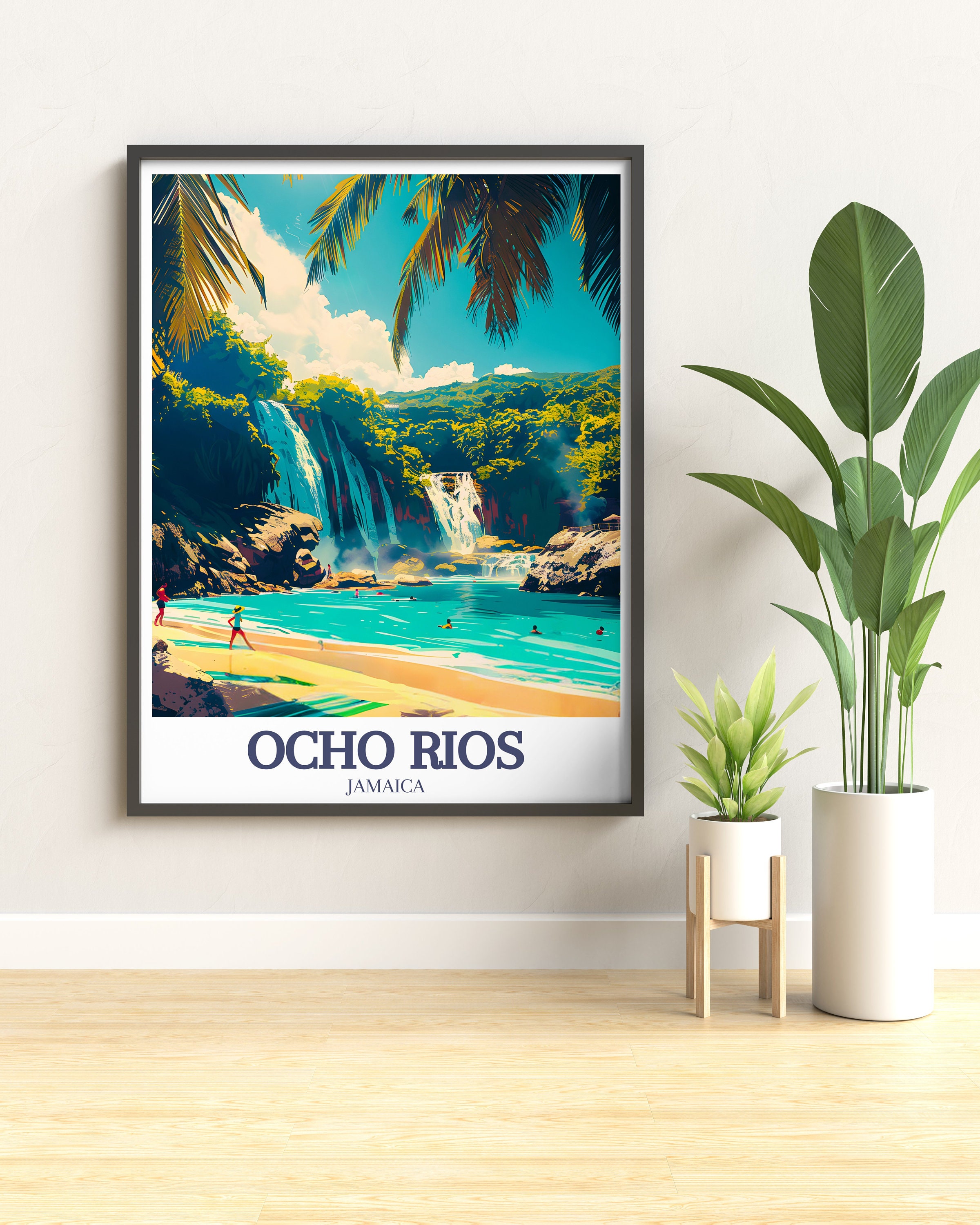 Ocho Rios Beach Wall Art -dunns River Falls Art - Ocho Rios Travel ...