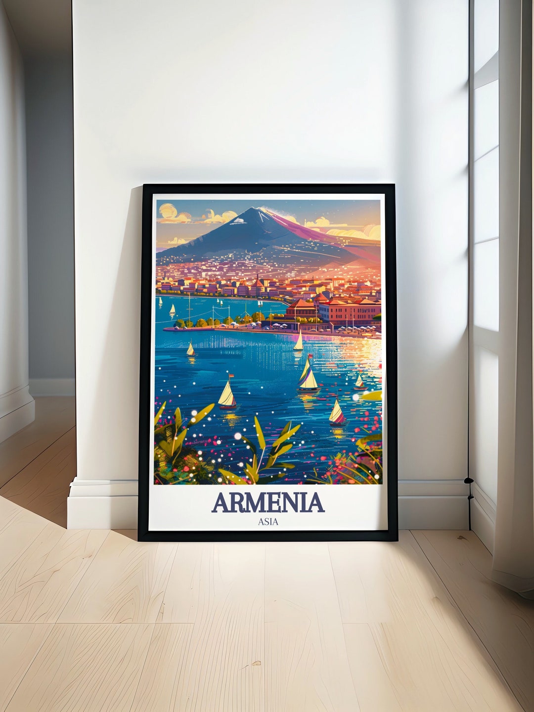 Armenia Travel Art Lake Sevan Posters Yerevan Art Prints Armenian Wall