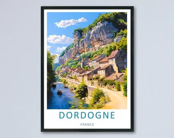 Dordogne France Framed Print - Dordogne Canvas Poster - La Roque Wall Art - Sarlat la Caneda Travel Gift & Souvenir - Dordogne France Canvas