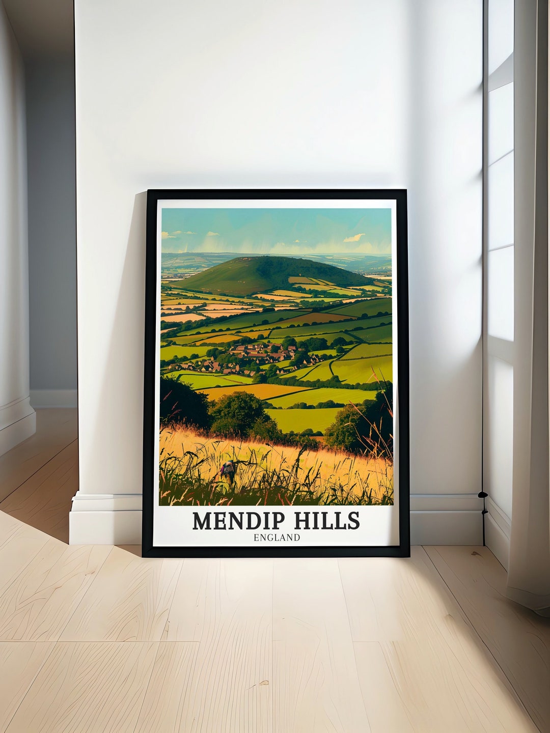 Mendip Hill Poster - Somerset Levels, Blackdown Hills Gift - Somerset ...