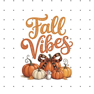Fall Vibes PNG - Pumpkin Shirt PNG -  Fall Shirt Design - Cozy Autumn Design - Retro Fall PNG - Cute Pumpkin Sublimation - Instant Download