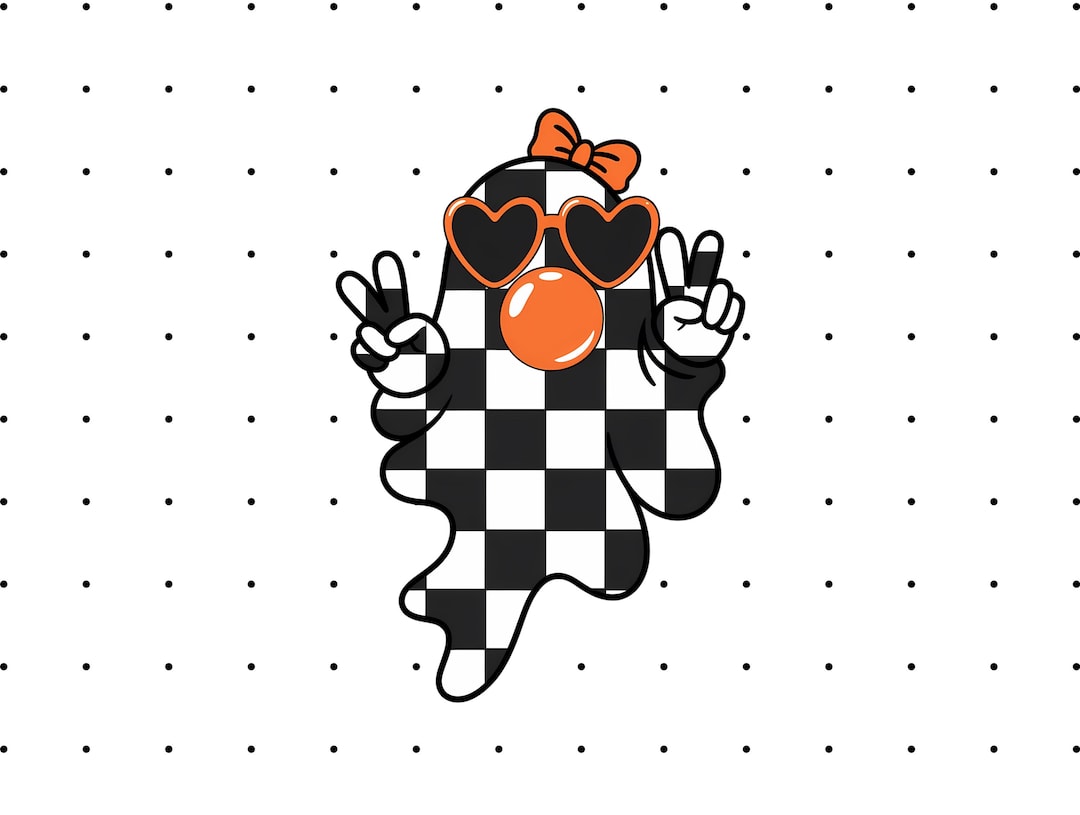 Checked Ghost Checkered Ghost PNG - Cute Ghost Shirt - Ghost Shirt Design - Halloween ...