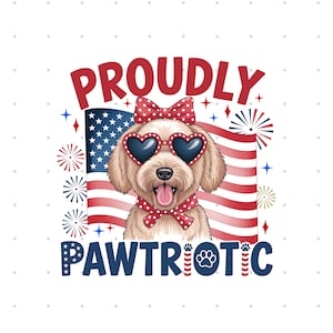Perro patriótico del 4 de julio PNG - Diseño de camiseta para perro - Bandera estadounidense SVG - Diseño de perro de EE. UU. - Diseño de camiseta patriótica - Descarga instantánea