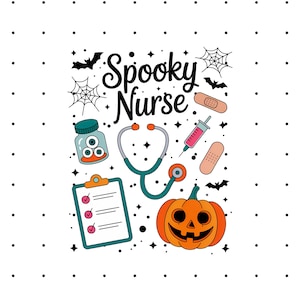 Spooky Nurse PNG - Halloween Nurse Shirt - Nurse Life PNG Design - Ghost Nurse Shirt - Halloween Pumpkin Design - Instant Download
