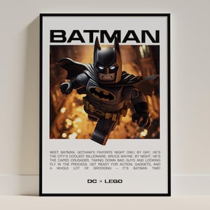 Block-Style Superhero Print, Superhero Digital Art, Superhero Inspired Decor, Wall Art for Fans, Gift for Him, Room Decoration