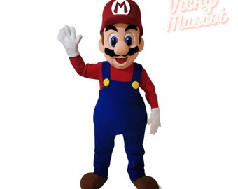 Red Plumber mascot costume