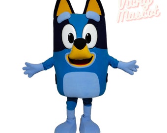 Mascottekostuum Blauw en zus