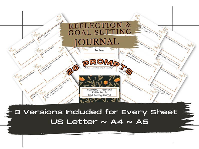 Year in Review Template Guided Journal Personal Development Reflection ...