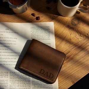 Cartera de cuero personalizada, Cartera personalizada, Regalo para él, Cartera monograma, Cartera de hombre, Regalo de aniversario para él, Regalo para papá