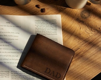 Cartera de cuero personalizada, Cartera personalizada, Regalo para él, Cartera monograma, Cartera de hombre, Regalo de aniversario para él, Regalo para papá