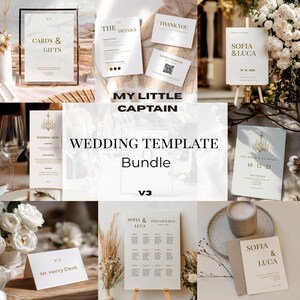 Pacote de modelos de casamento Canva: design minimalista desenhado à mão (download instantâneo)