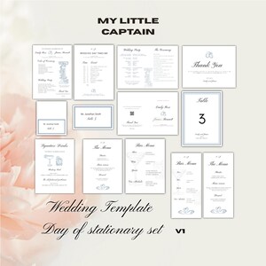 Pacote de modelos de papelaria para casamento: design editável do Canva (download digital)