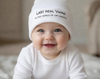 Gorro de bebé vikingo - Bebé vikingo - Bebé vikingo nórdico - Nacido vikingo - Nacido cabra - El último vikingo real