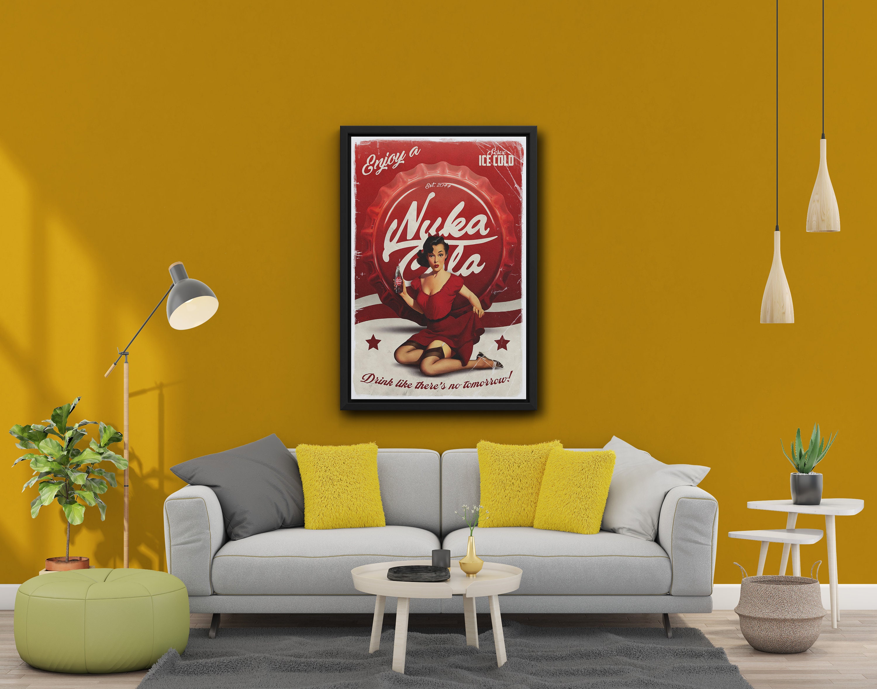 Retro Gaming Canvas Art, Vault Boy Wall Decor, Video Game Gift, Nuka