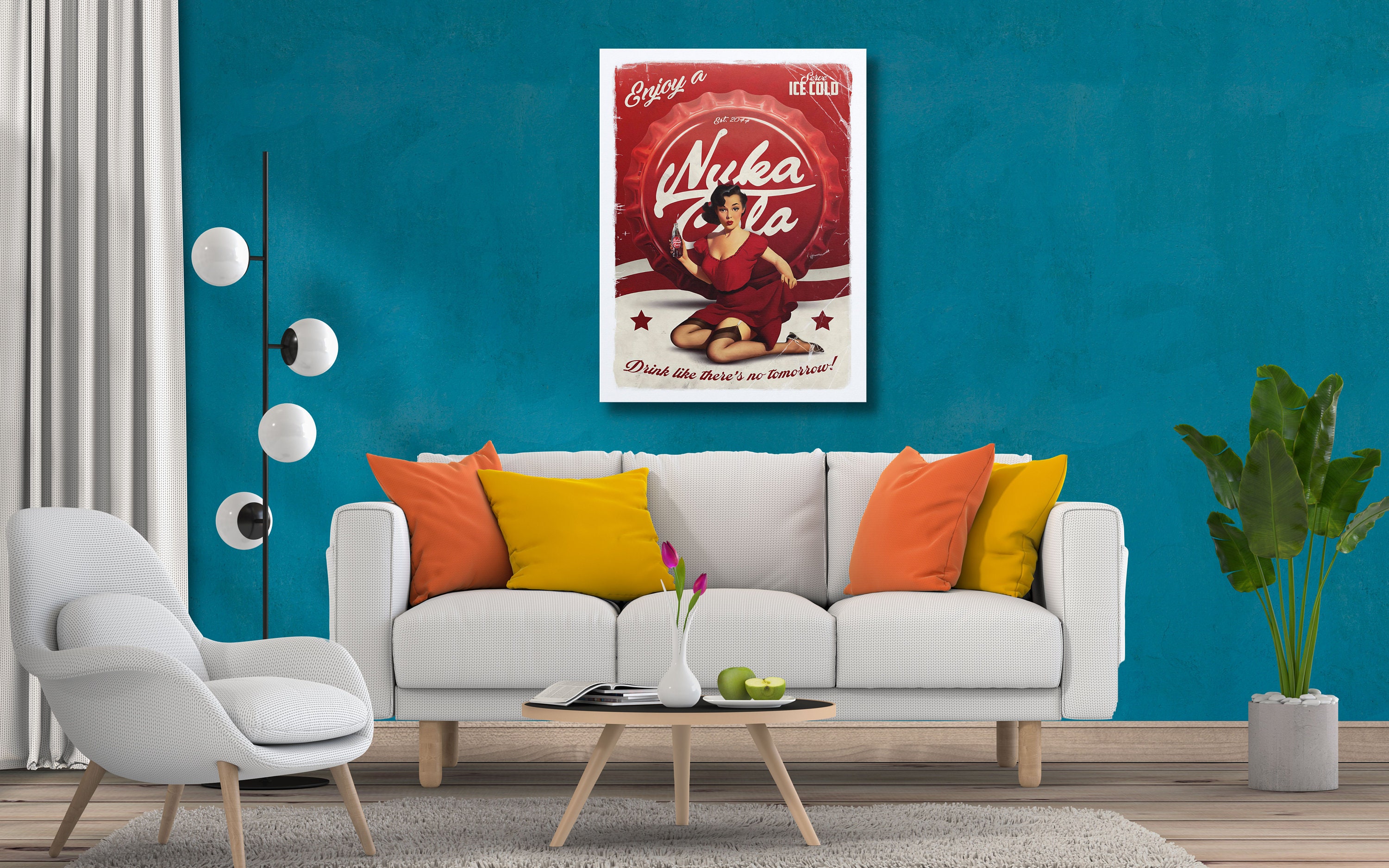 Retro Gaming Canvas Art, Vault Boy Wall Decor, Video Game Gift, Nuka