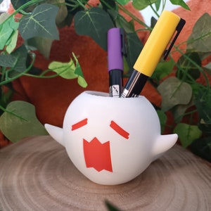 Pot plante/ stylos Ghost Planter - Genshin Anime Pencil Holder - cute spooky Halloween Figurine - Desk Organizer - Gaming Decor - FAN Made