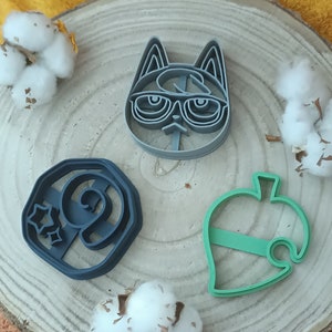 Lot 3/6 emporte pièces - cookie cutters - découpe biscuits  - clay cutter -animal crossing anime videogame geek inspired cooking