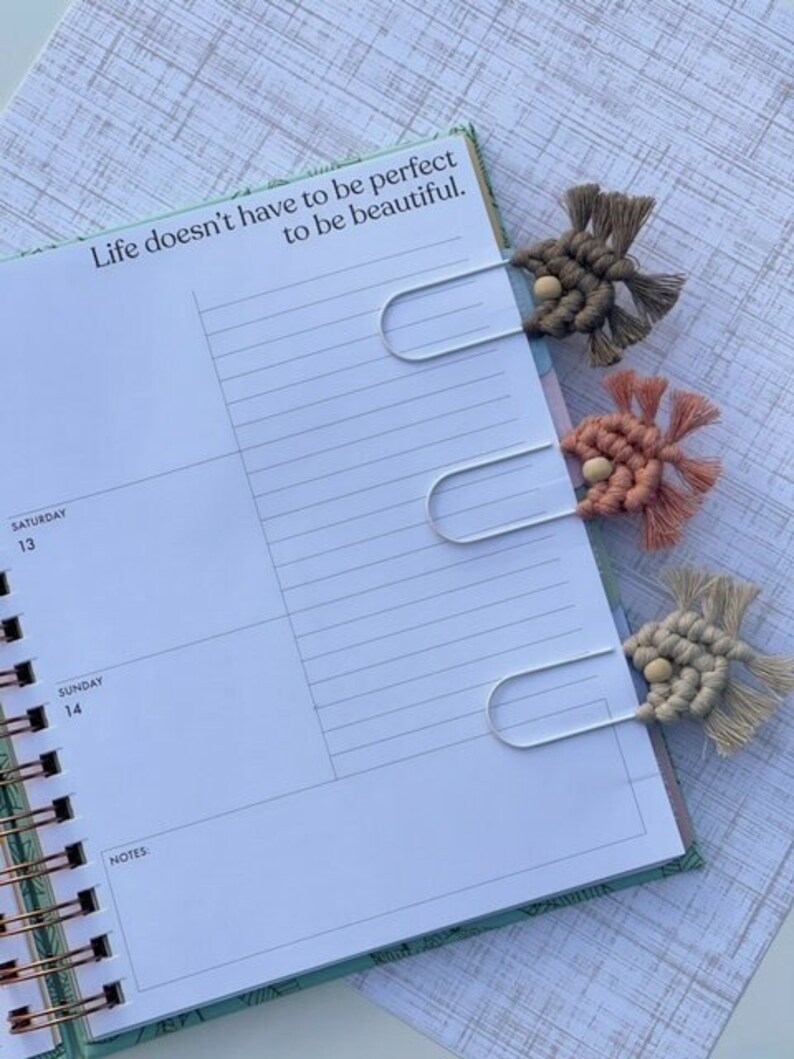 Set of 3 Jumbo Paper Clip Bookmarks With Wooden Bead Gift for Readers