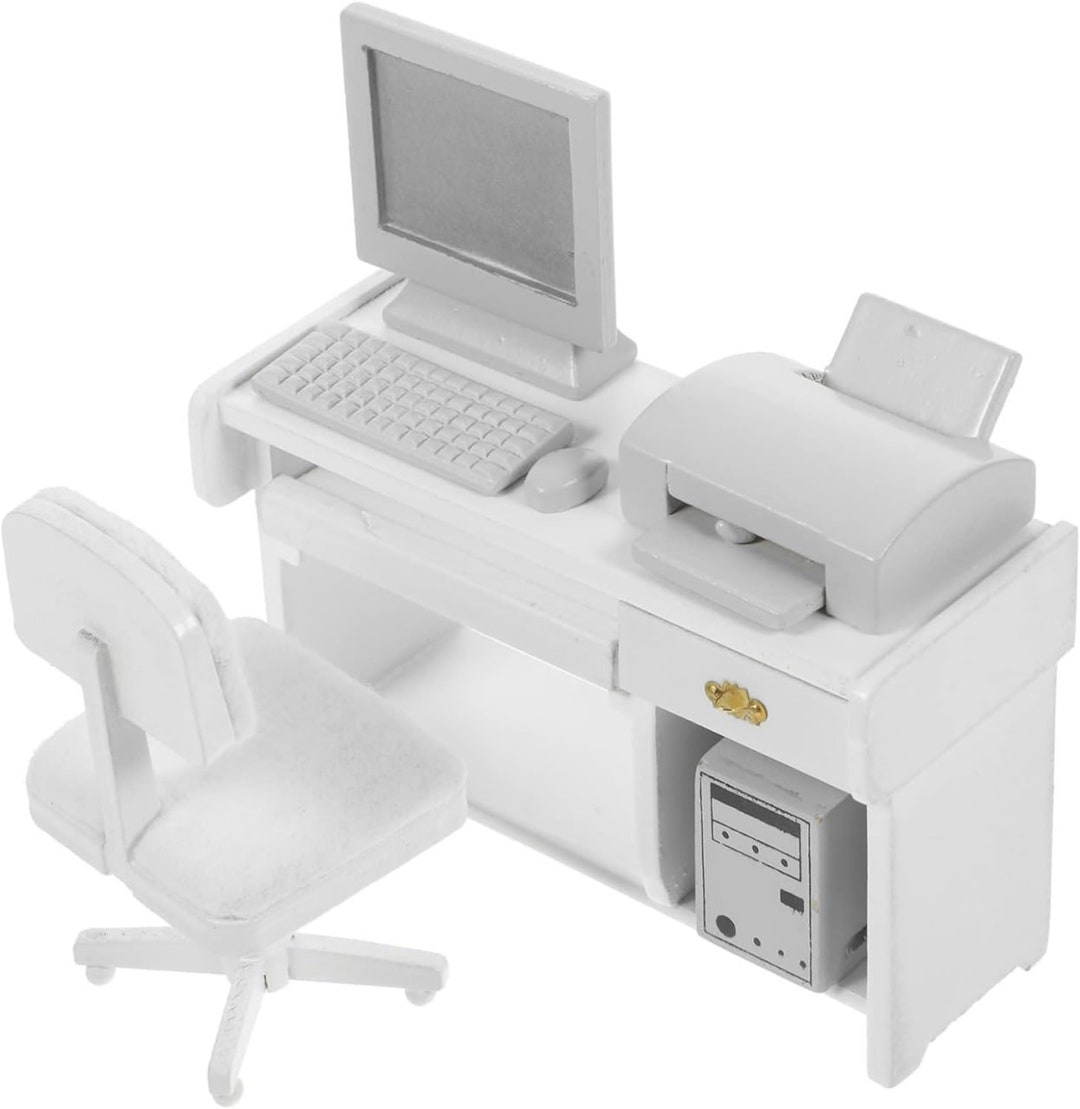 Set Office Scene Props Dollhouse, Mini Laptop Mini Computer Model