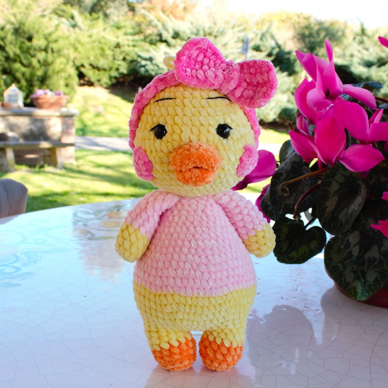 Cute Yellow Duck Plush Toy with Blue Cap – Soft Wool Stuffed Toy for Kids main image 1