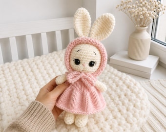 Crochet Bunny Pattern PDF | Amigurumi Doll Toy with Dress (Digital Download)