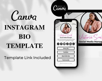 Canva Instagram Bio Link Template, Business Landing Page (Instant Download)