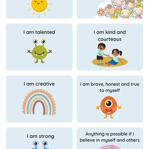 12 druckbare positive Affirmationskarten für Kinder, Motivationskarten für kleine Kinder, Positivitätskarten für Kinder, Ermutigungskarten für Kinder