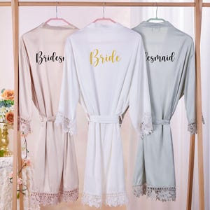 Bachelorette Party Gifts, Personalized Bridesmaid Robes, Satin Wedding Robe, Bridal Party Gifts, Custom Lace Robes, Bridesmaid Gifts for Her