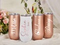 Personalized Champagne Tumbler, Bridesmaid Flute, Bachelorette Wine Glass Party, Tumbler with Lid, Bridesmaid Proposal, Wedding Gift for Her