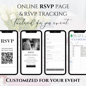 Online RSVP Page, Real-time Rsvp Tracking, Digital Wedding Rsvp, Wedding Rsvp QR Code, Custom Registration Form, Rsvp Google Sheets