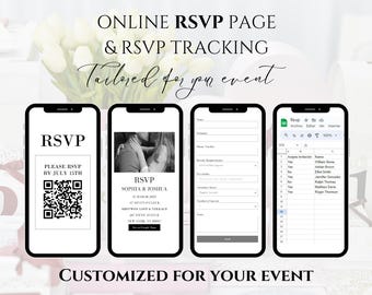 Online RSVP Page, Real-time Rsvp Tracking, Digital Wedding Rsvp, Wedding Rsvp QR Code, Custom Registration Form, Rsvp Google Sheets