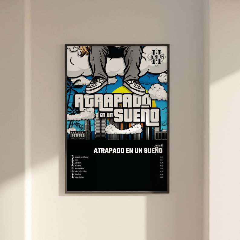 Junior H Atrapado En Un Sueño Album Cover Poster Wall Art Etsy