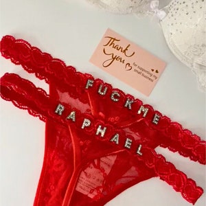  Custom G-String Thong for Women Personalized Name Rhinestone  Letters Adjustable Bandage Thongs Underwear Panties T-String Body Jewelry  Gift (Black) : Clothing, Shoes & Jewelry