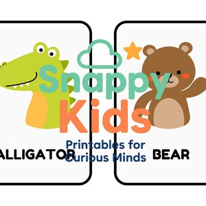 Animal Alphabet Flashcards | A-Z Letter Recognition Printable | 26 Animals on 13 Pages | Fun Educational PDF for Kids