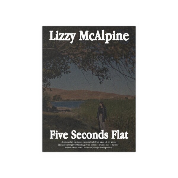 Lizzy McAlpine - Five Seconds Flat Album Tracklist Poster Designed by Pau Design Co - Music Indie Merch