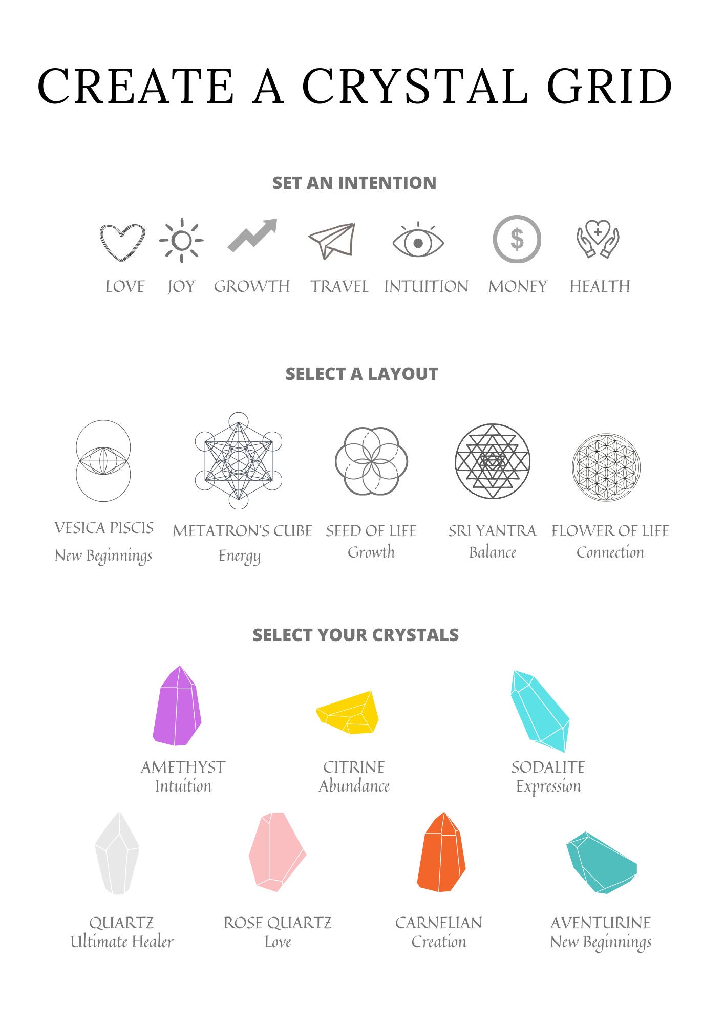 Crystal Planner Printable Instant Download, Crystal Journal, Crystal ...
