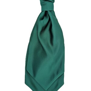 Hunter Green Wedding Cravat - Scrunchie Wedding Ascot - Dark Green Rouche Cravat - Groom & Groomsmen Accessories