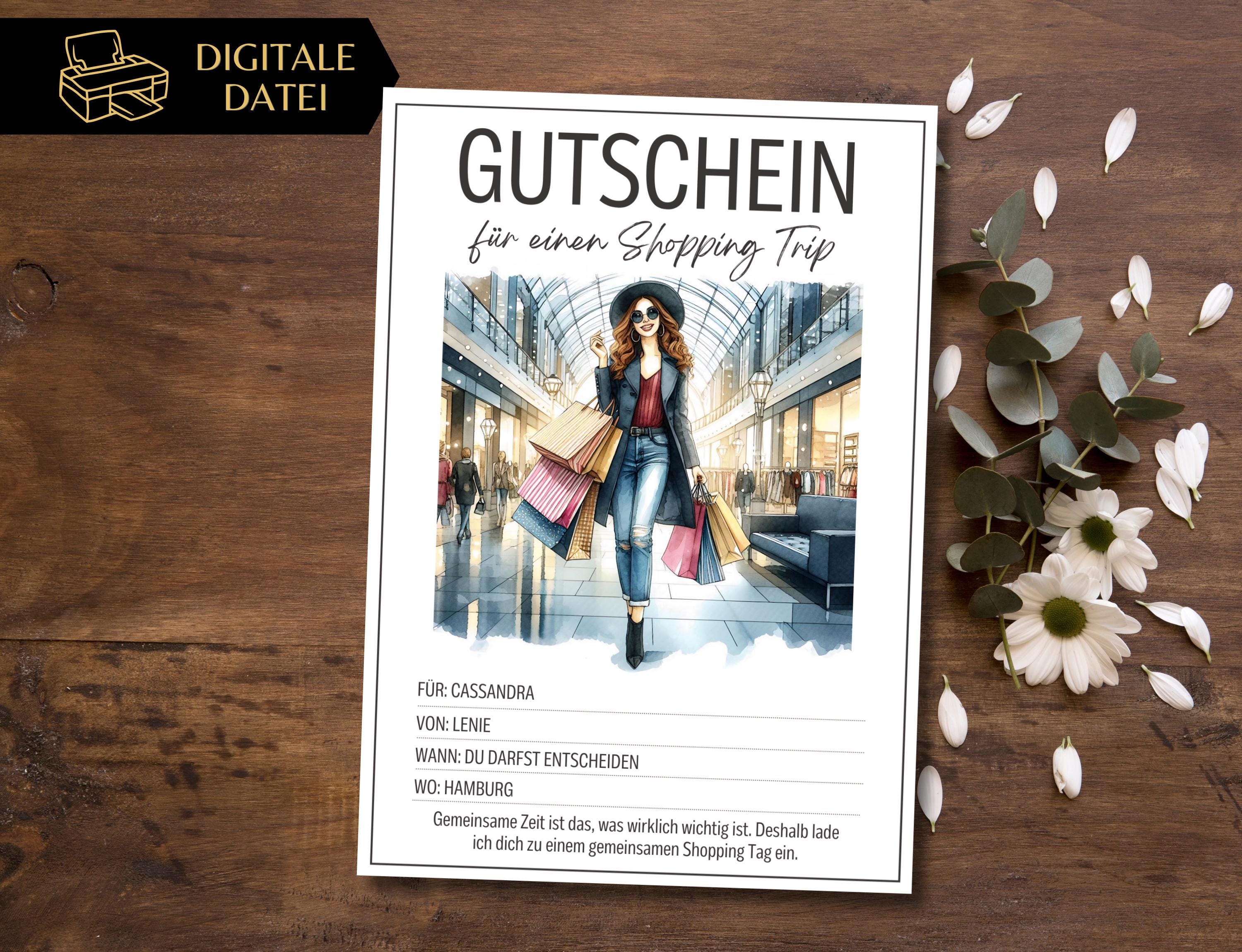 Wunderschone Shopping Gutschein Vorlage Zum Ausdrucken Bild