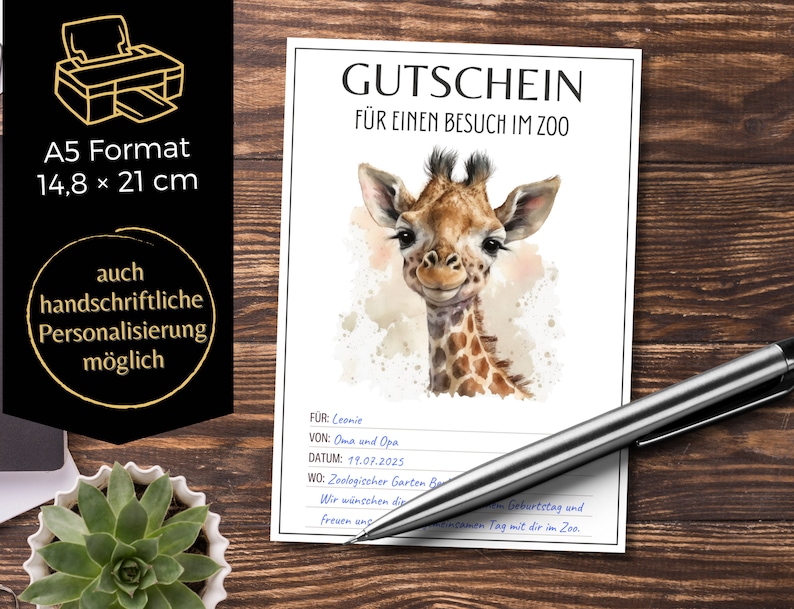 Gutschein Zoobesuch Vorlage zum Ausdrucken Gutschein Ausflug in den Zoo