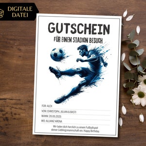Gutschein Fußball Vorlage zum Ausdrucken | Gutschein Stadion Besuch | Gutschein zum Gestalten | Geschenkgutschein Erlebnisgutschein