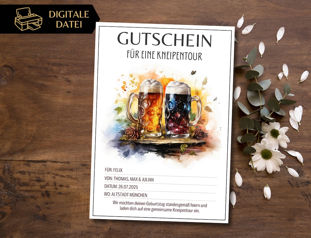 Drink Beer Voucher Template to Print