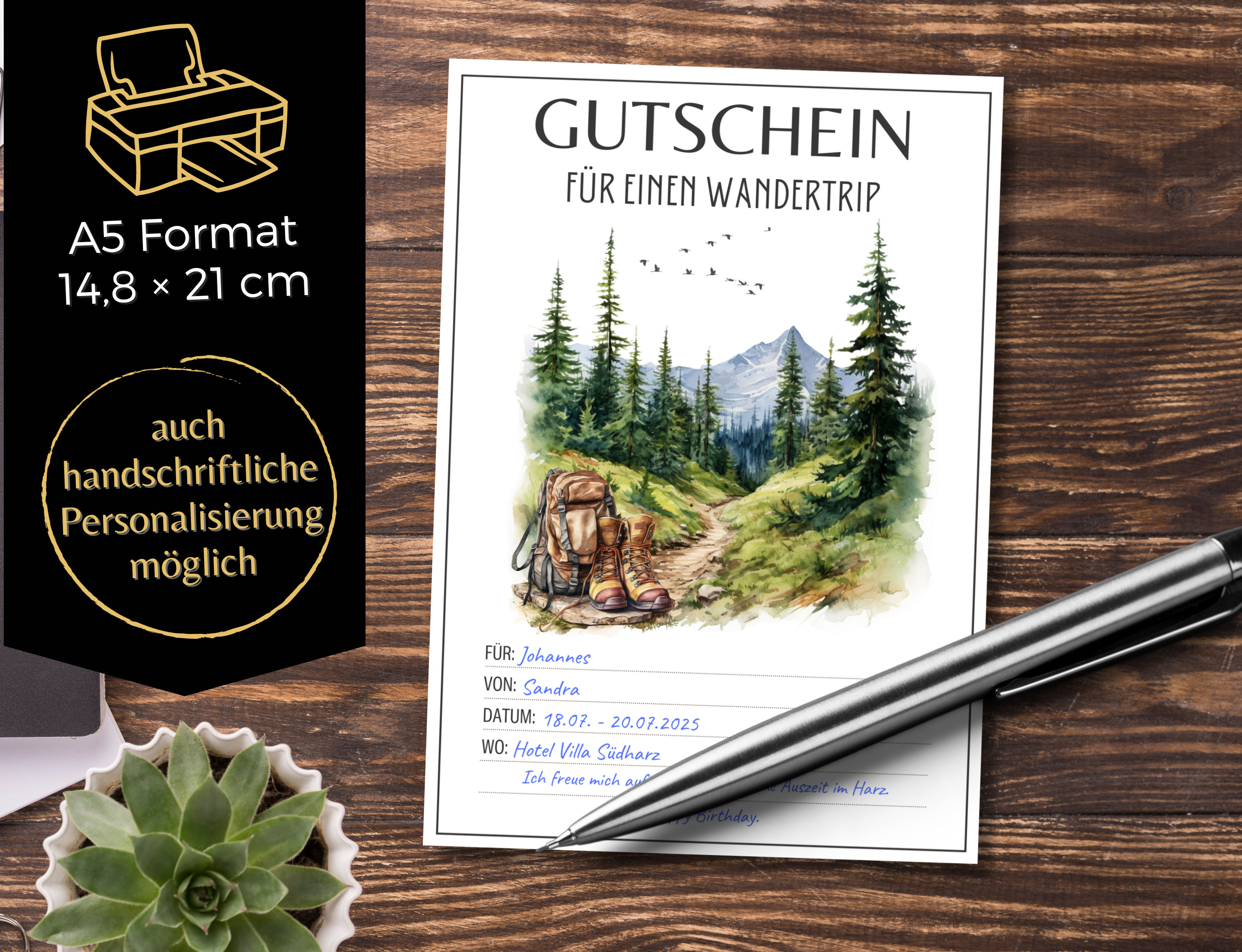 Voucher Hiking Template to Print Out Voucher Template Trip to the ...