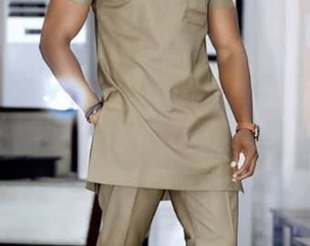 Men's Short Sleeve Shirt and Pants African Clothing Kaftan African Fashion