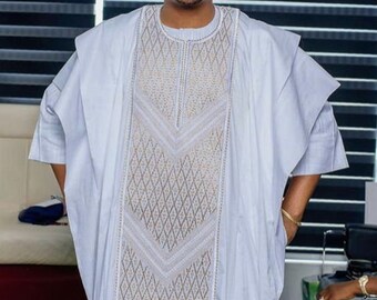 AGBADA per uomini, uomini in stile Agbada, Agbada, abito da sposa africano, abbigliamento maschile africano, abbigliamento tradizionale maschile, Dashiki, abito Groomsmen - Italia