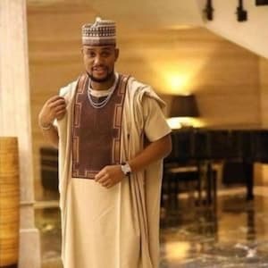 Navy Blue Agbada Babariga 3Pieces Men&#39;s Kaftan African Clothing African Groom Suit