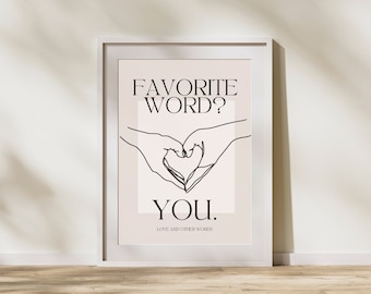 Love and Other Words Book Quote Print | Library Wall Art (Digital Download)