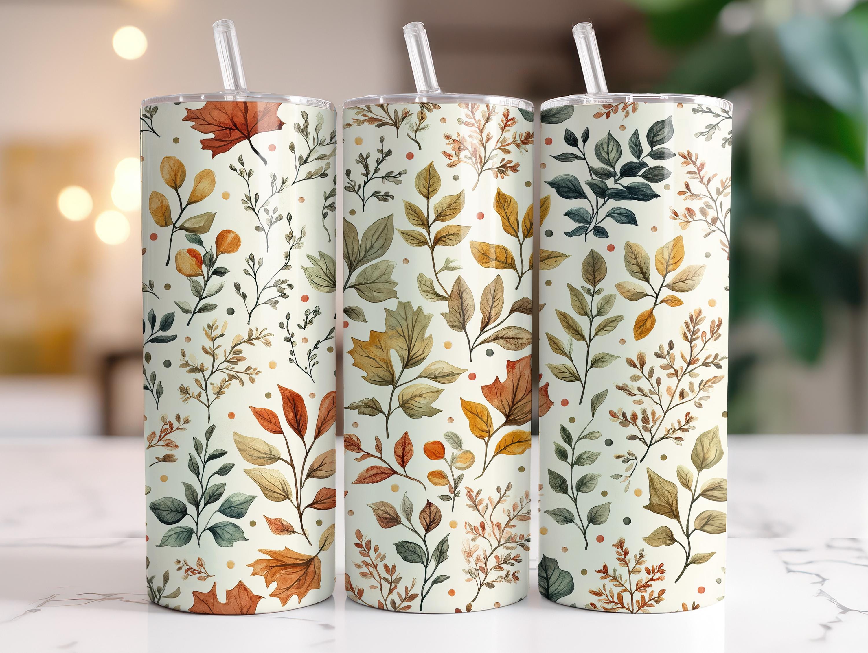 Fall Foliage Tumbler Wrap Sublimation Design Autumn Leaves Seamless ...