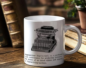 Vintage Typewriter Definition Mug Wrap Good Day to Write Author 11 oz & 15 oz Mug Wrap Black and White Sublimation Design Digital Download