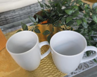 Ceramiczne kubki do kawy – białe, 310 ml, zestaw 6 sztuk