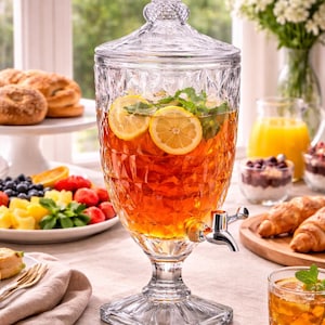 Distributeur De Boissons En Verre 2,8 L Avec Robinet - Serveur Pour Fêtes Et Mariages